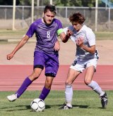 Lemoore's Jadon Silvestre scored the Tigers only goal in the second half of Thursday's CIF soccer playoff match in Lemoore. The Tigers lost 2-1 in a close contest.